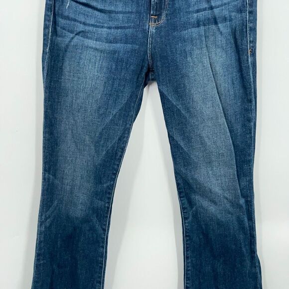 Frame Denim Women's Jeans Size 27 Le Crop Mini Boot Distressed Blue Raw Hem - Picture 4 of 16